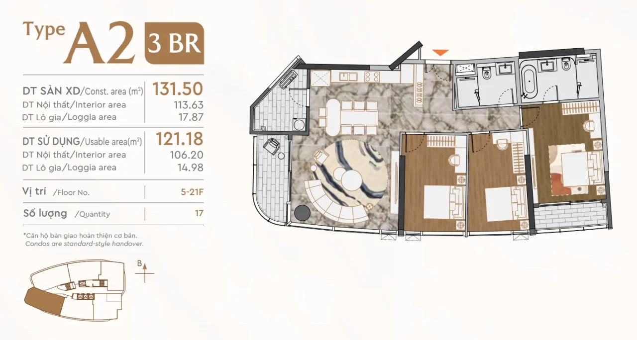 Mặt Bằng và Thiết kế The Regency Phú Mỹ Hưng 1 sàn chỉ 6 căn hộ 8 Layout căn hộ The Regency